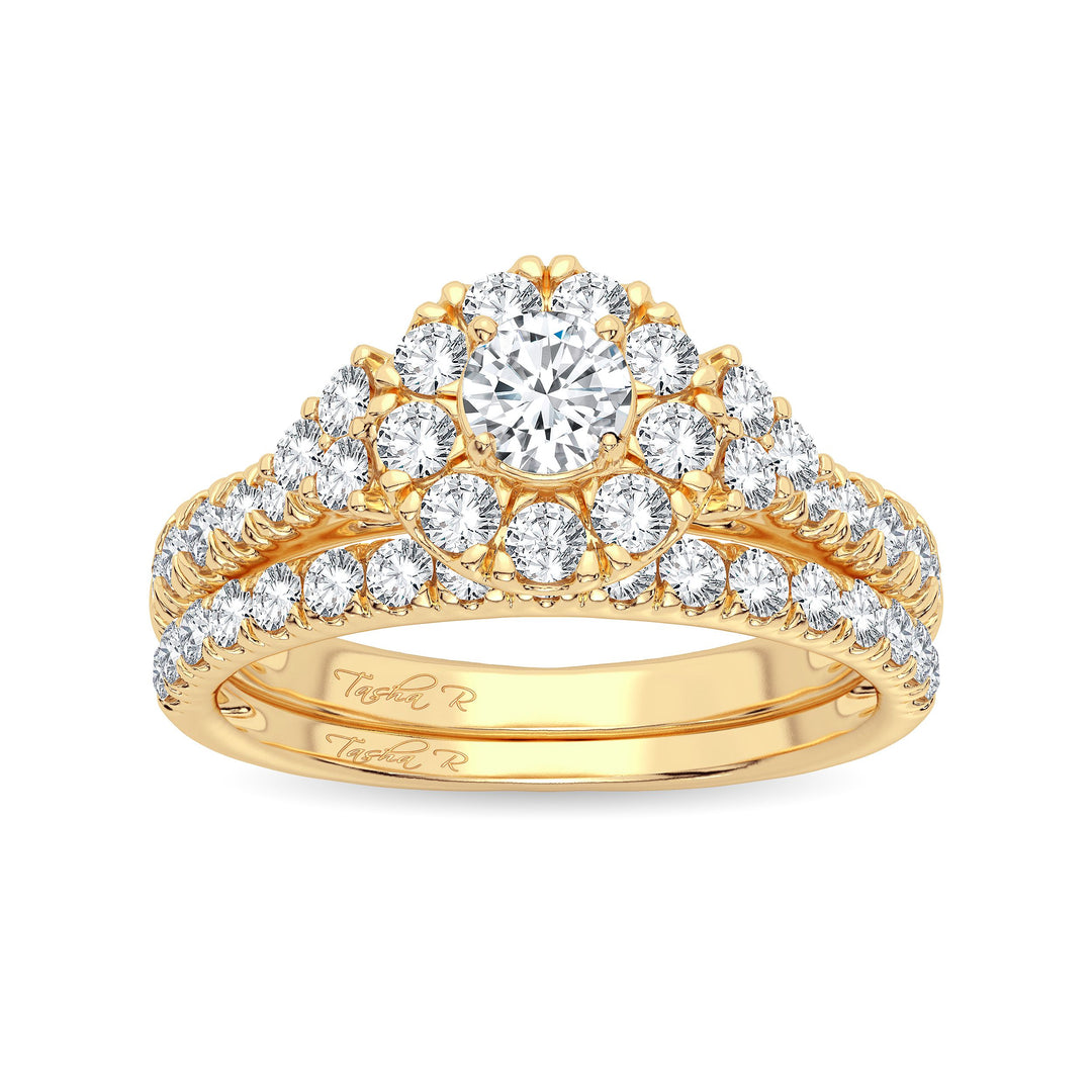Timeless 14K Yellow Gold 1ct Diamond Bridal Ring Elegance