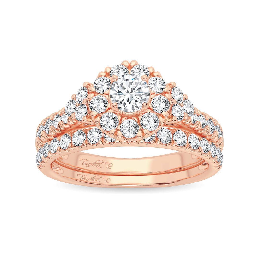 Timeless 14K Rose Gold 1ct Diamond Bridal Ring
