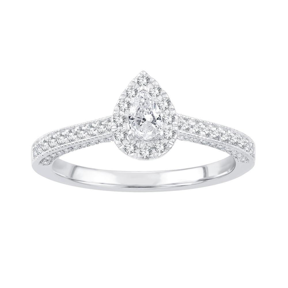 Timeless 14k White Gold Lab Diamond Engagement Ring (0.50ct)