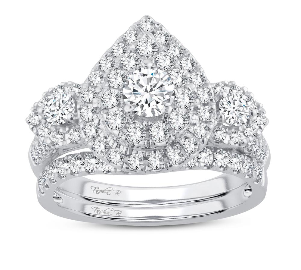 Timeless 14K White Gold 1.54CT Diamond Bridal Ring for Her