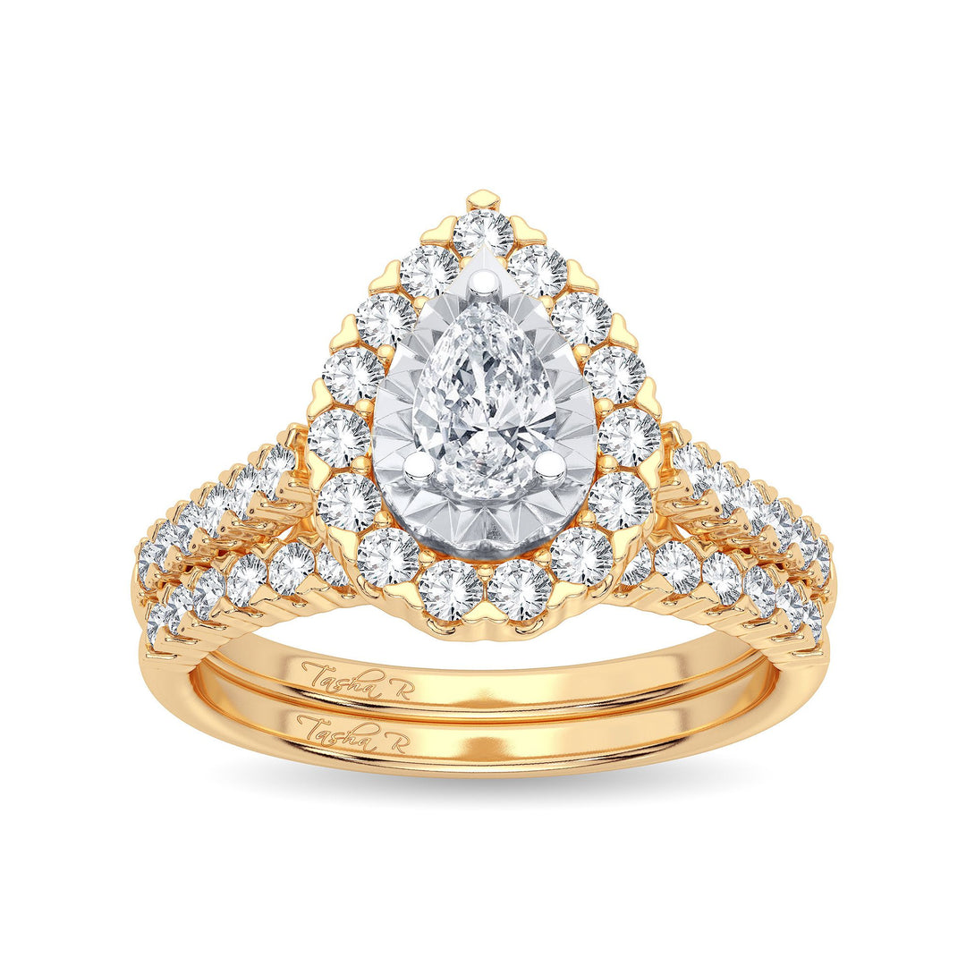 Classic 14K Yellow Gold Diamond Bridal Ring Sparkle