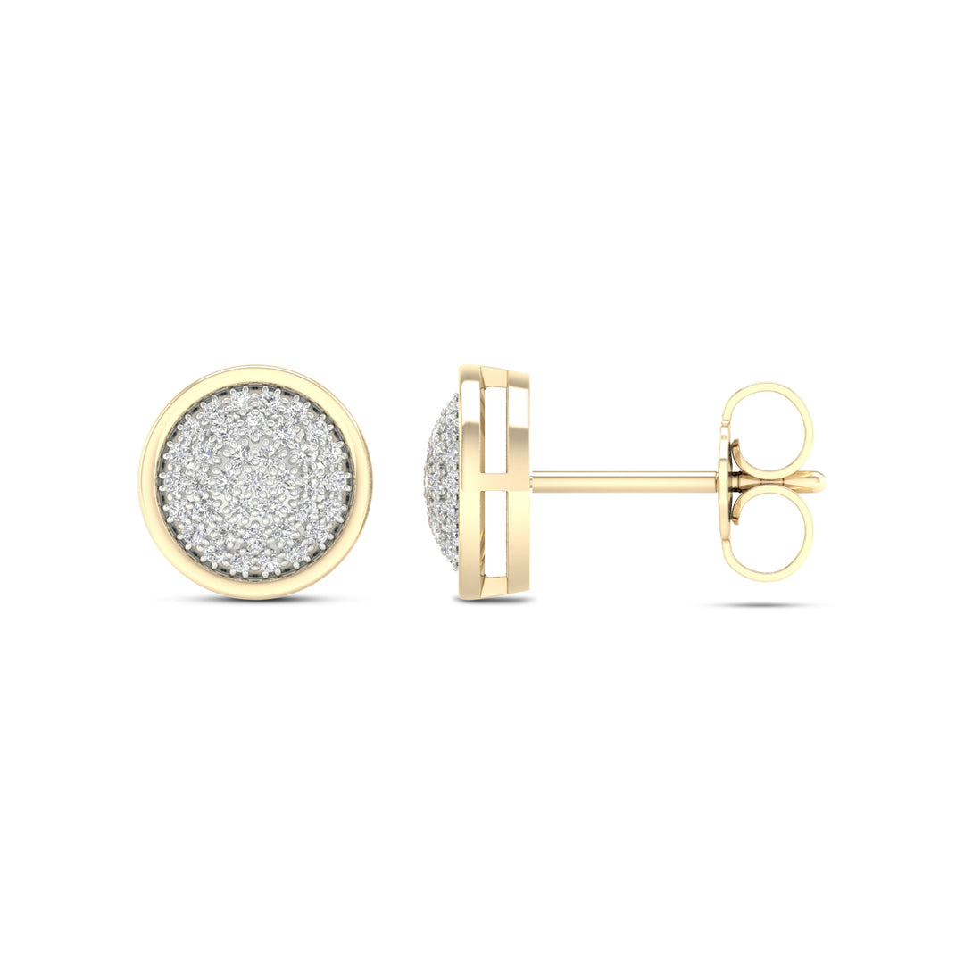 10k Yellow Gold 0.20CT Lab Diamond Stud Earrings for Women