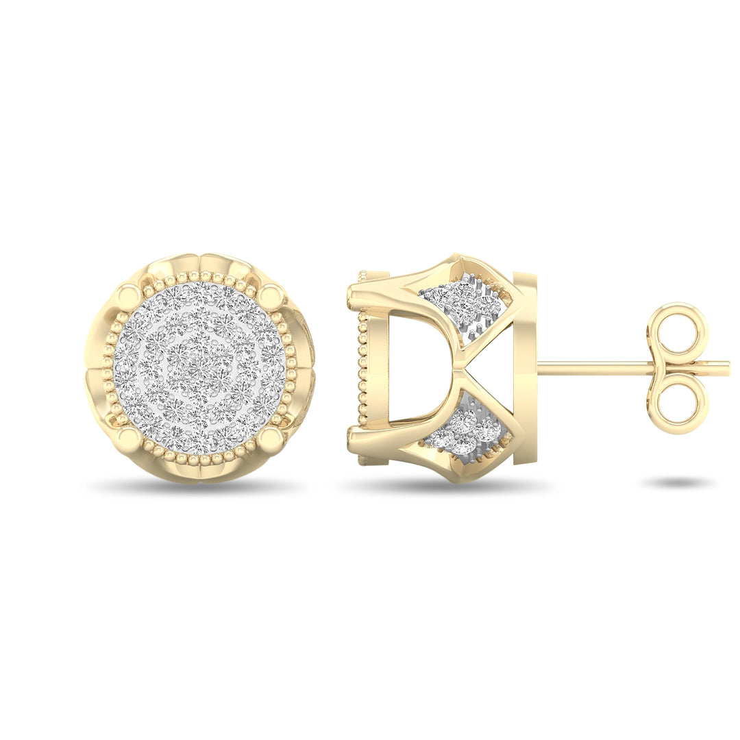 10k Yellow Gold 0.25CT Lab Diamond Stud Earrings for Women