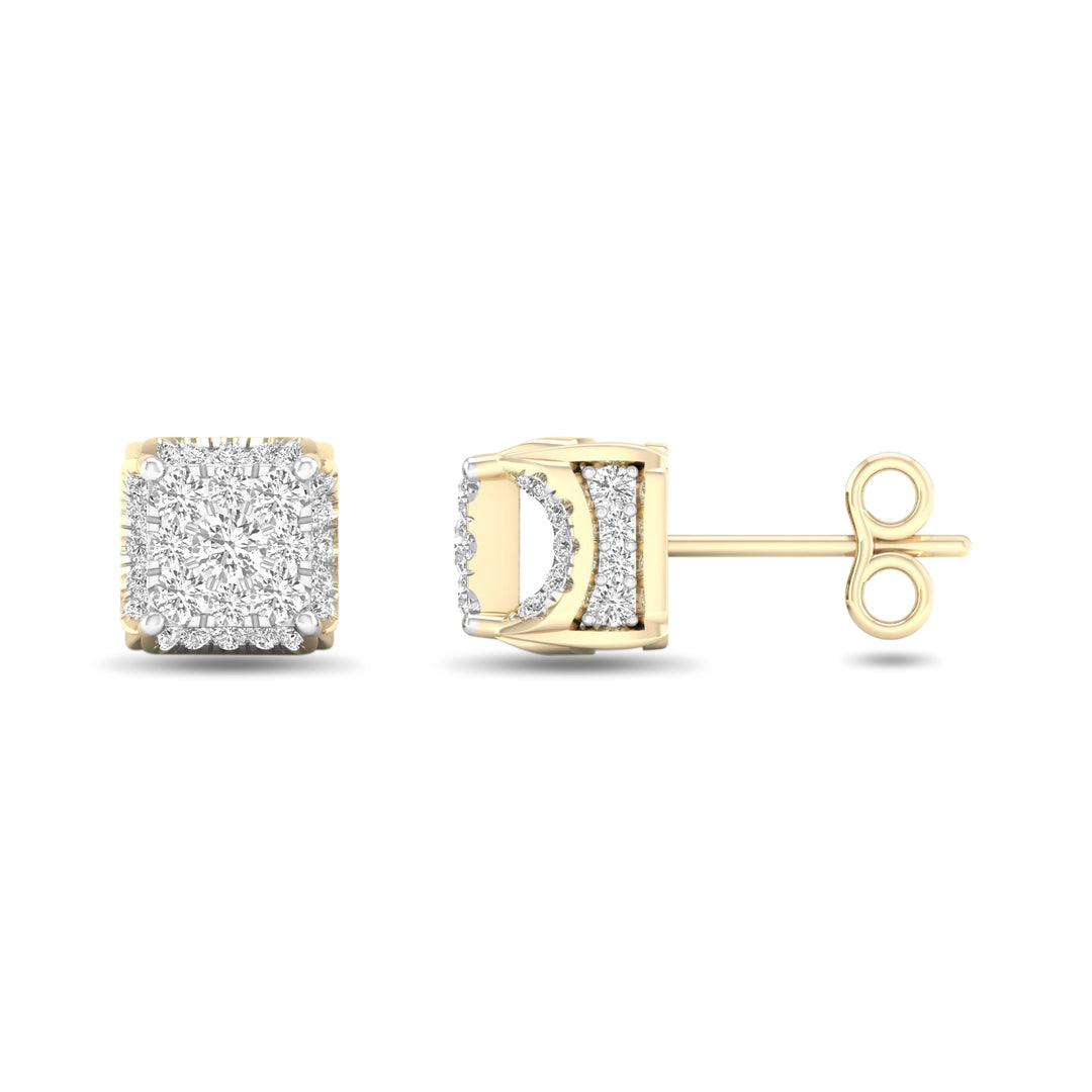 10k Yellow Gold 0.50CT Lab Diamond Stud Earrings for Women