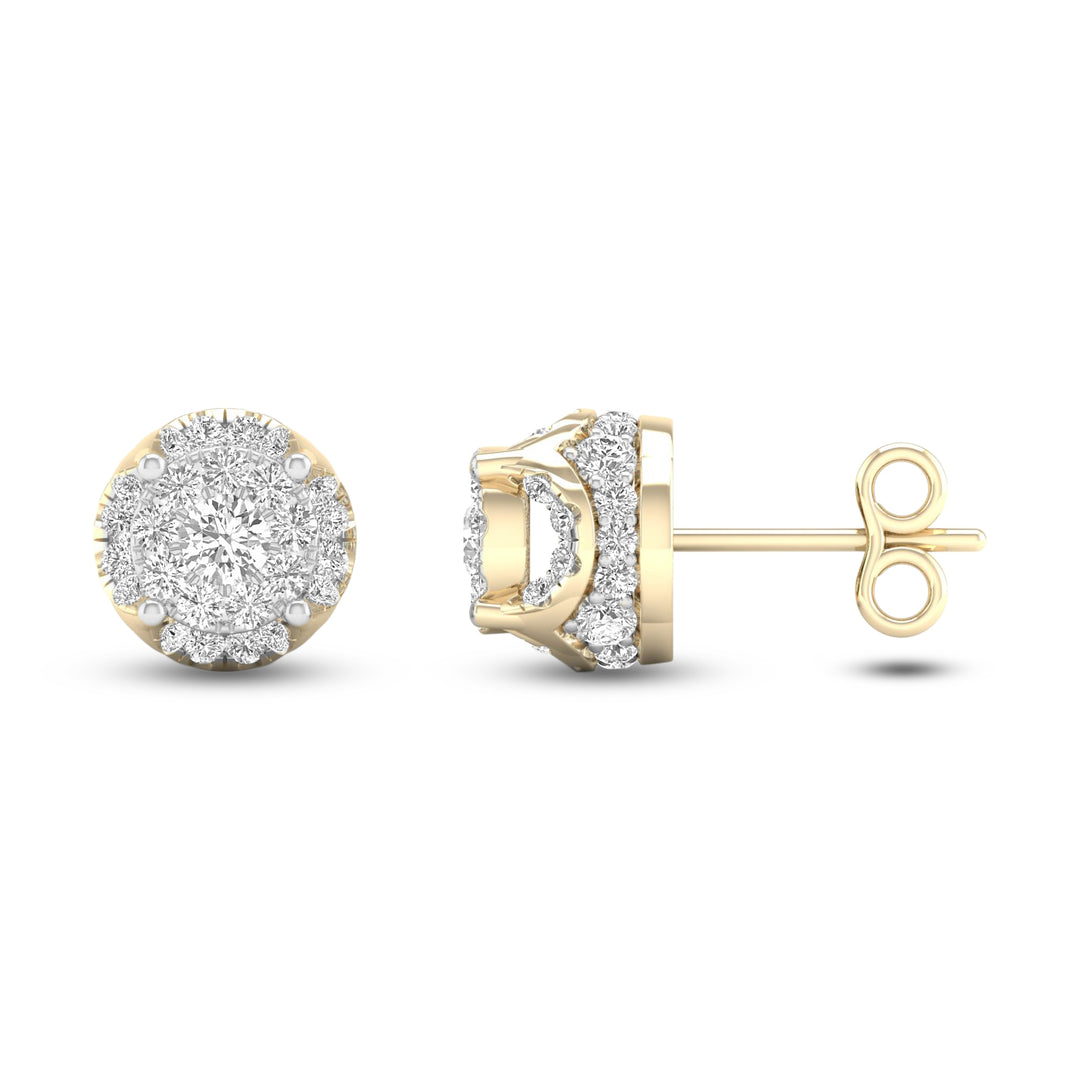 10k Yellow Gold Lab Diamond Stud Earrings - Chic Sparkle