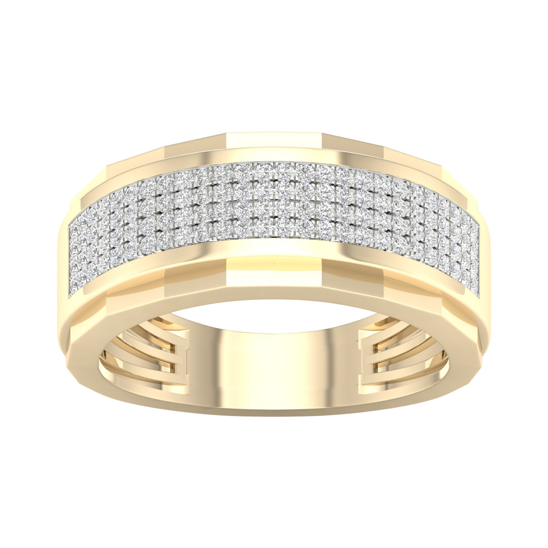 10K Yellow Gold Lab Diamond Mens Statement Ring - 0.35ct