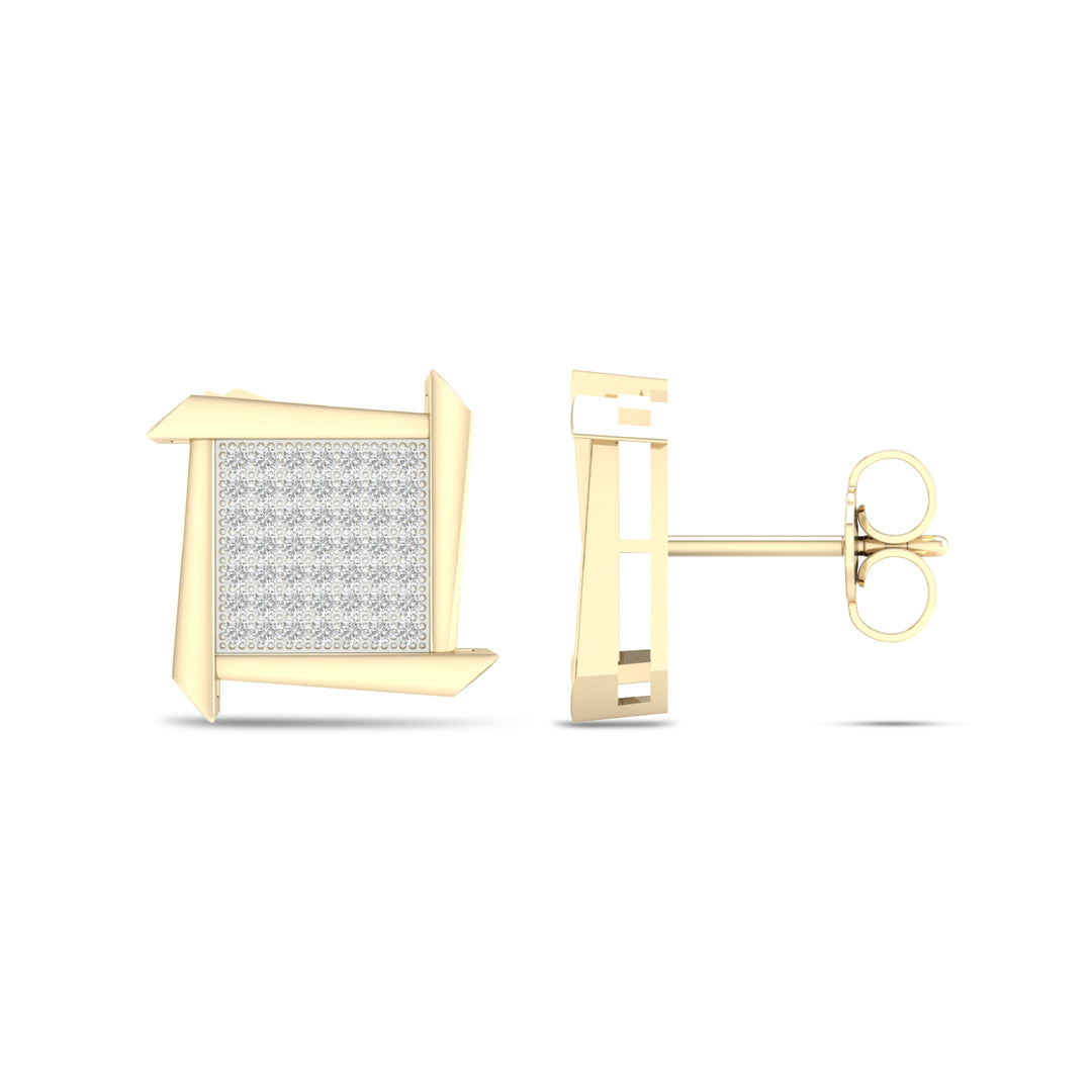 10k Yellow Gold 0.33CT Lab Diamond Stud Earrings for Women