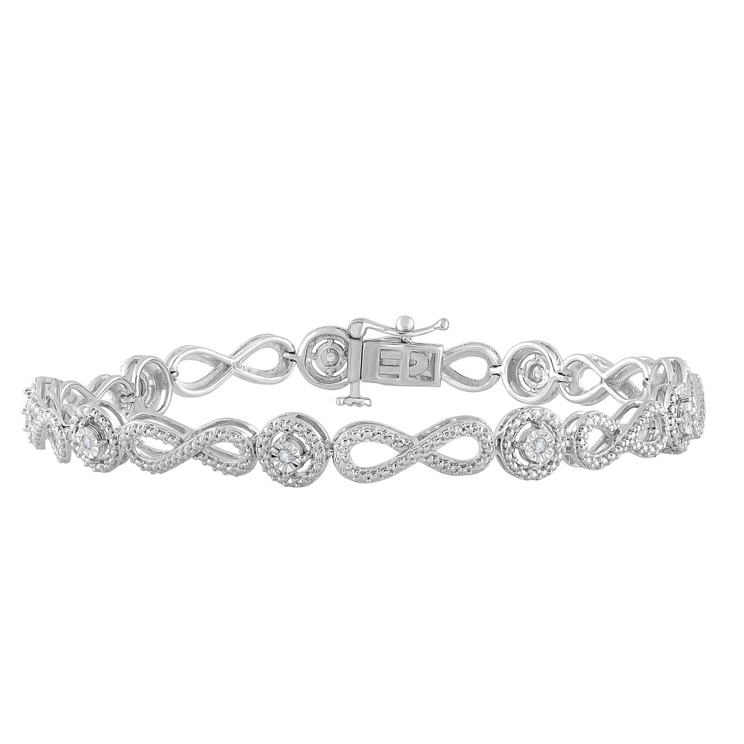 Sparkling 10k White Gold Lab Diamond Tennis Bracelet