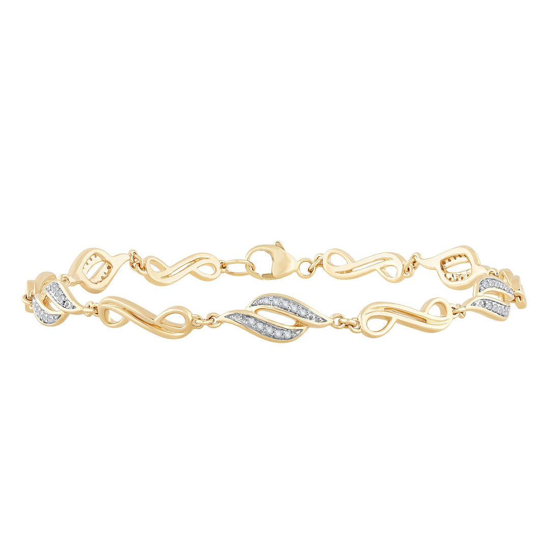 10k Yellow Gold Lab Diamond Charm Bracelet (0.20ct Brilliance)