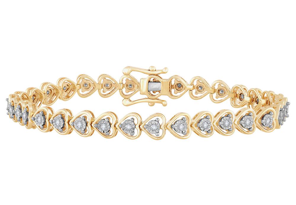 Sparkling 10k Yellow Gold Lab Diamond Tennis Bracelet