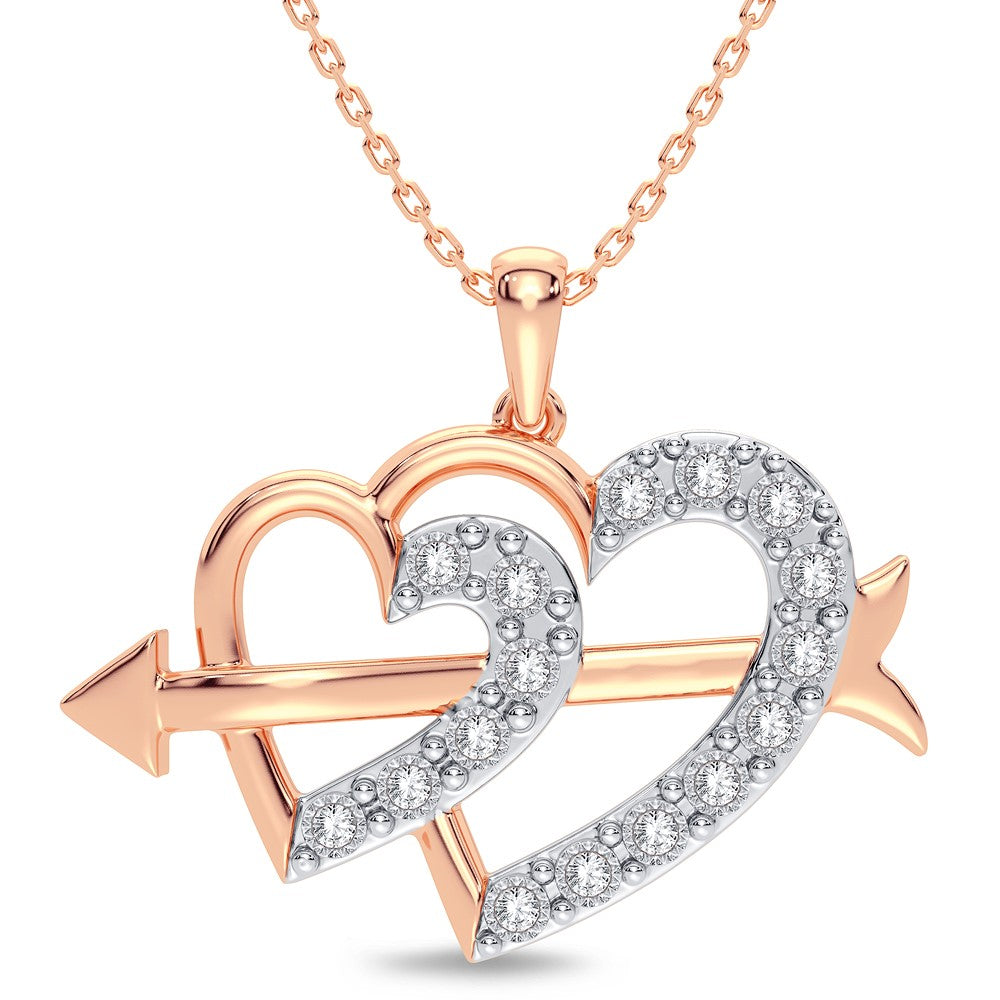 14k Rose Gold Lab Diamond 0.20CT Womens Pendant Charm