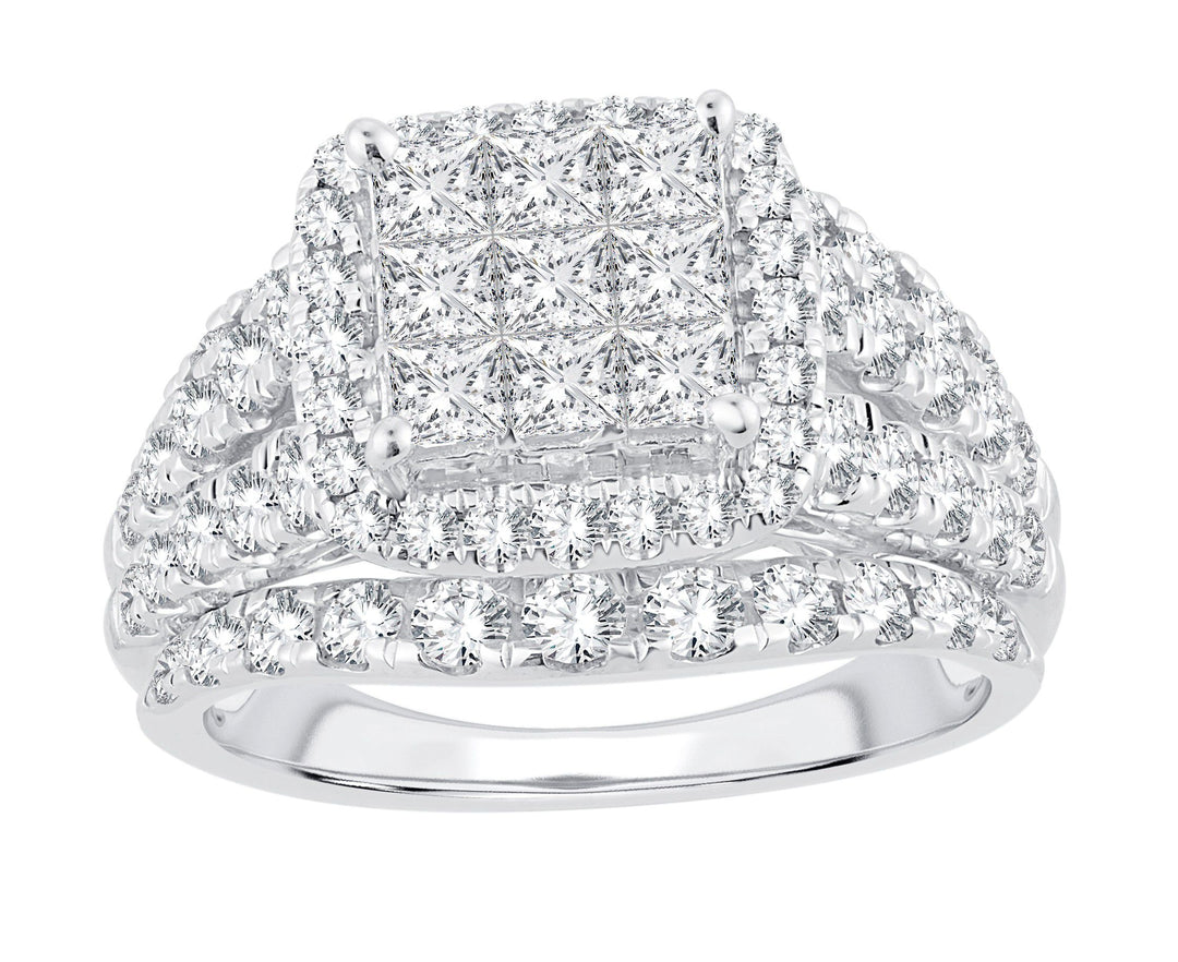 10k White Gold 2.50ct Lab Diamond Womens Engagement Ring