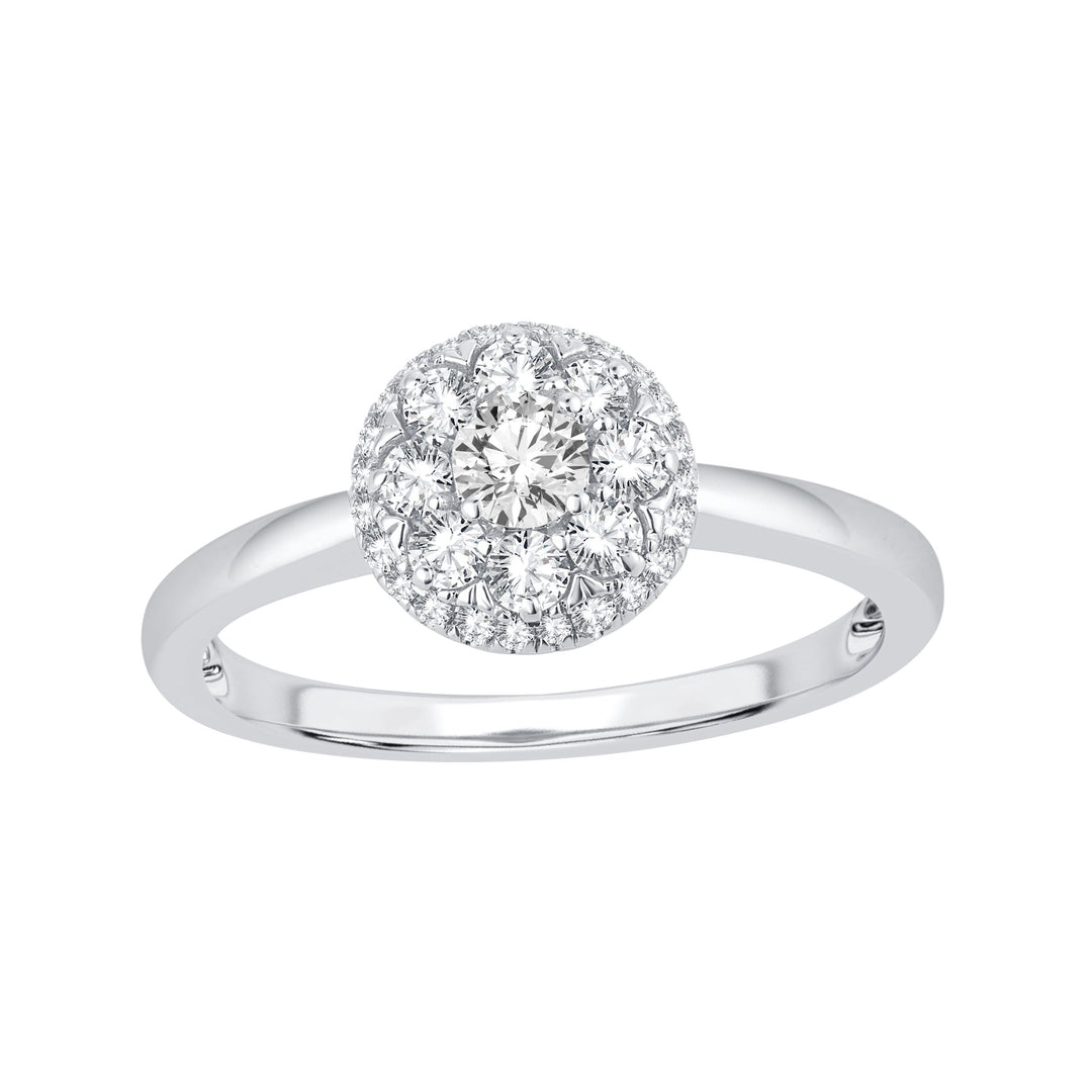 14k White Gold 0.51ct Lab Diamond Womens Engagement Ring