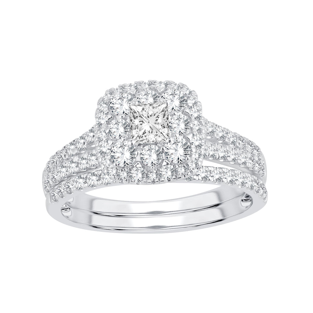 Timeless 14K White Gold 1.17CT Diamond Bridal Ring