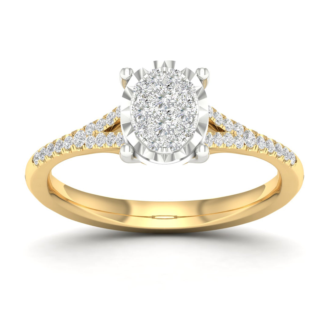 10k Yellow Gold Lab-Created Diamond Engagement Ring (0.25ct)