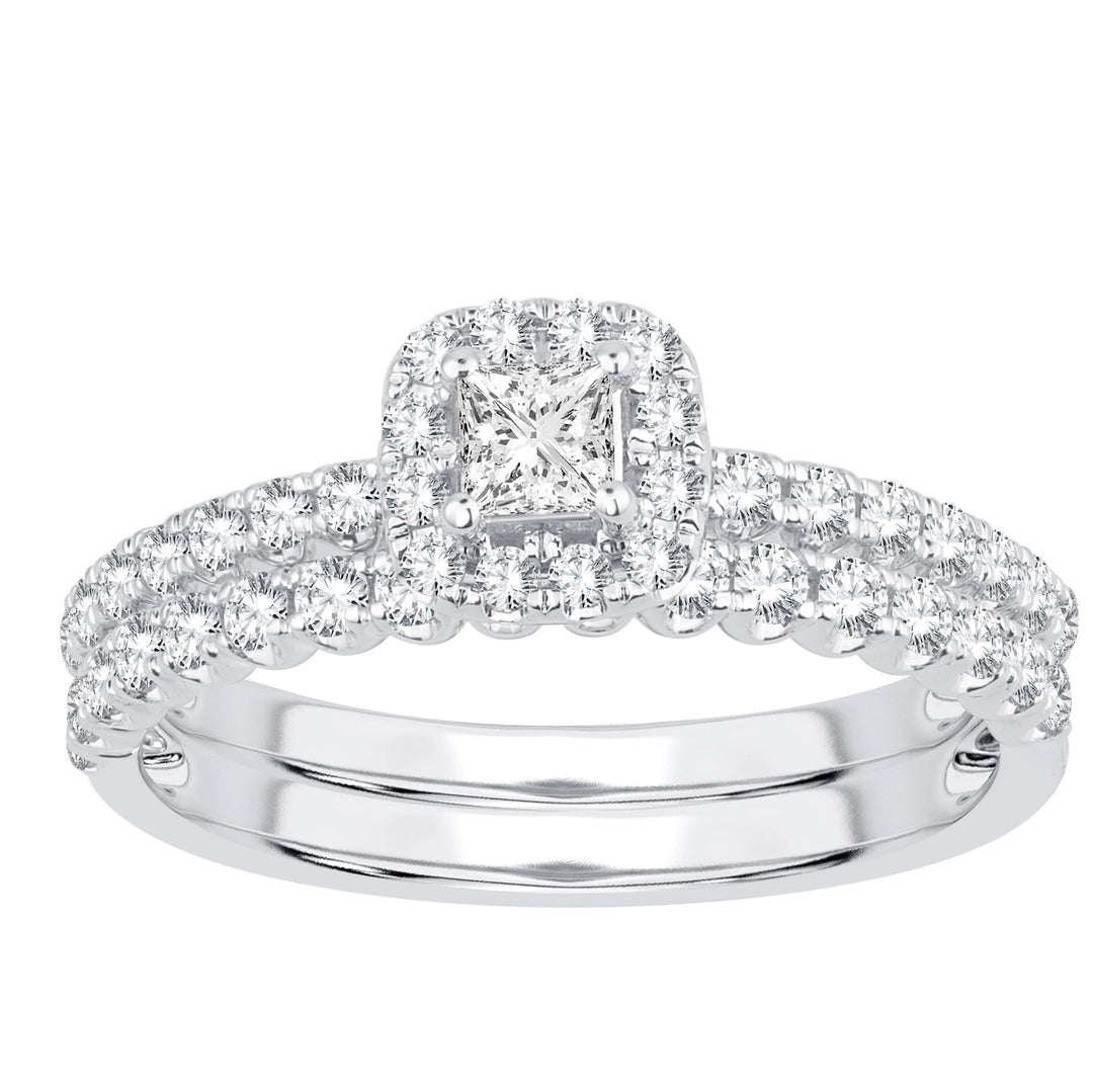 Brilliant 14k White Gold Lab Diamond Bridal Ring (0.75CT)