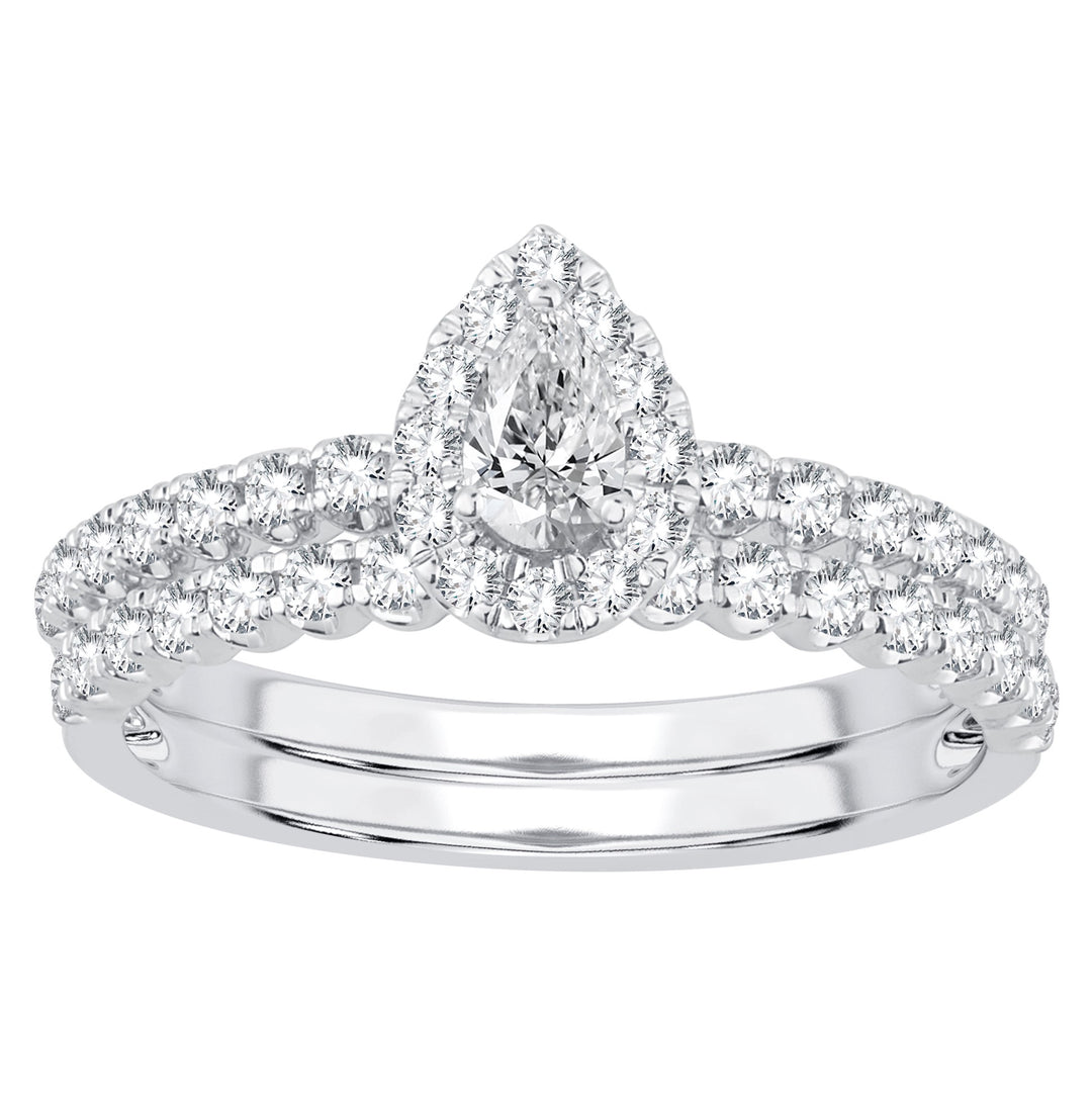 Sparkling 14k White Gold Lab Diamond Bridal Ring (0.75 CT)