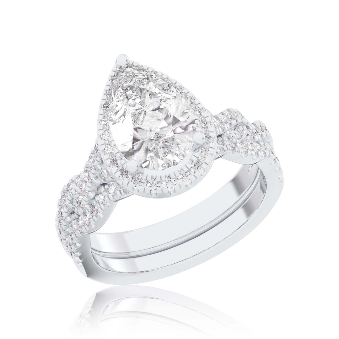 14k White Gold 2.64CT Lab Grown Diamond Bridal Elegance Set