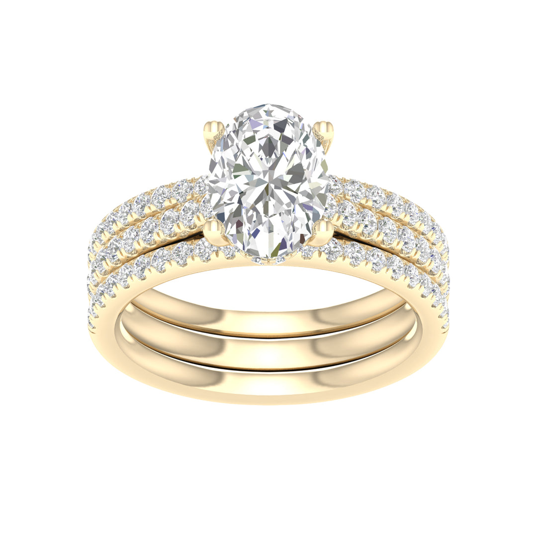14k White Gold 2.75CT Lab Diamond Bridal Ring Set