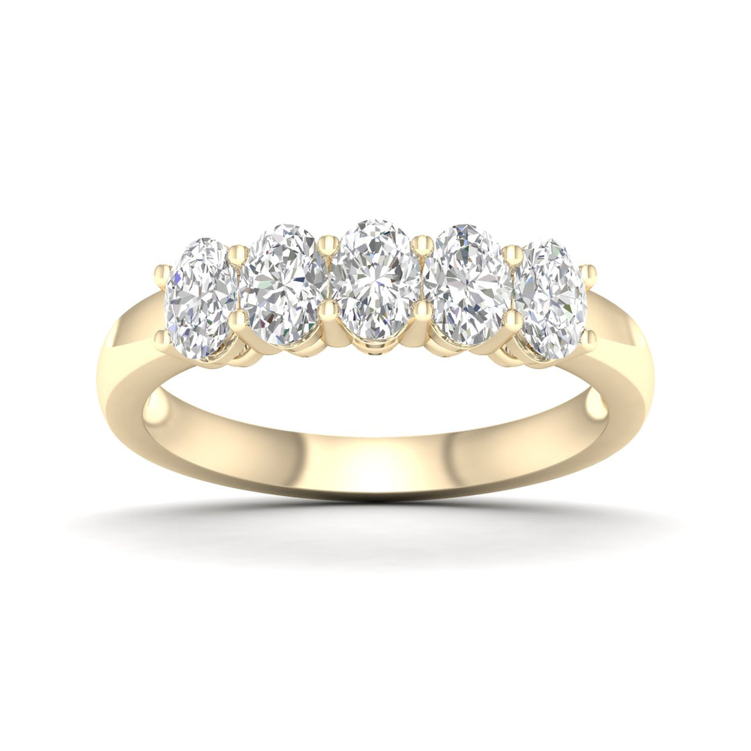 14K Yellow Gold 1CT Lab Diamond Womens Band Ring