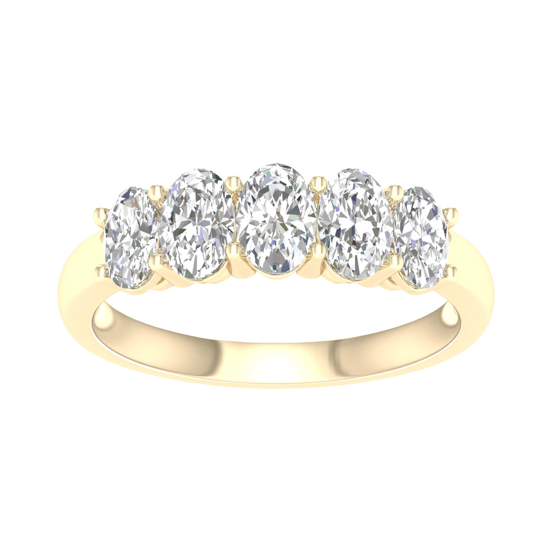 Brilliant 14K White Gold Lab Diamond Womens Band Ring