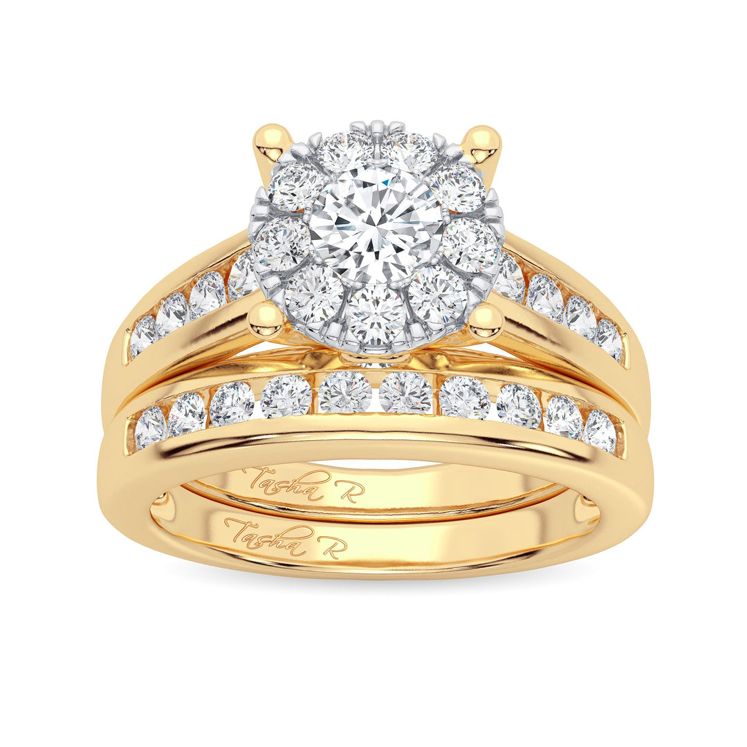 14k Yellow Gold Lab Diamond Bridal Ring - 0.50CT Elegance