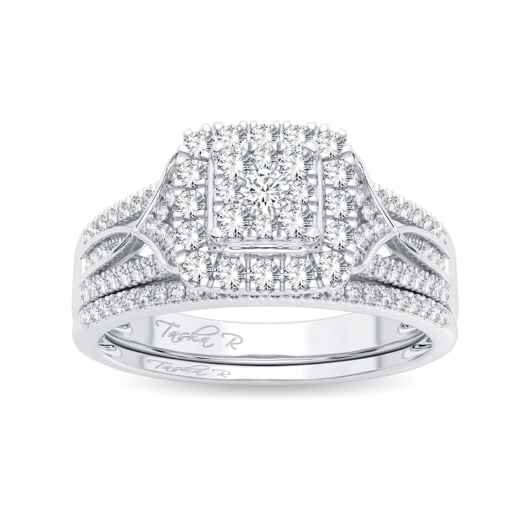 Sparkling 14k White Gold Lab Diamond Bridal Ring 0.50ct