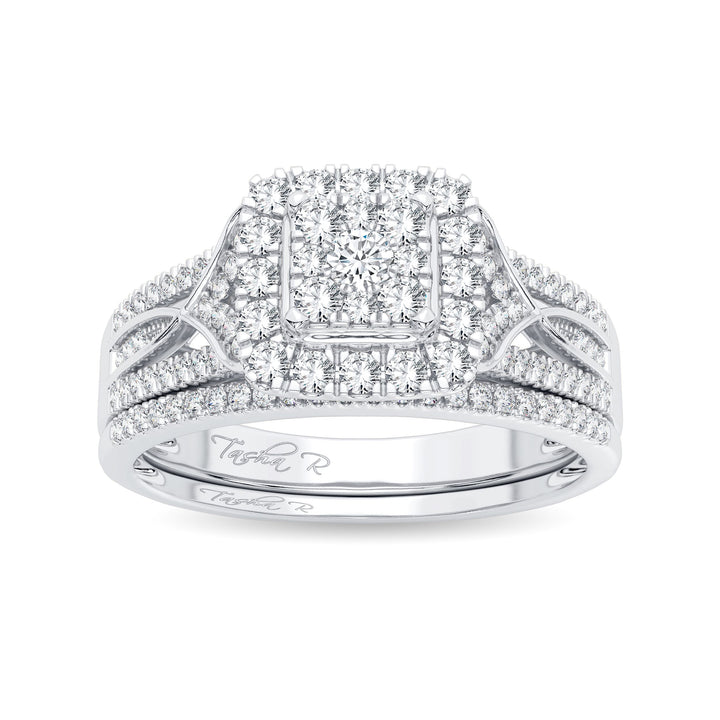 Sparkling 14k White Gold Lab Diamond Bridal Ring 0.50ct