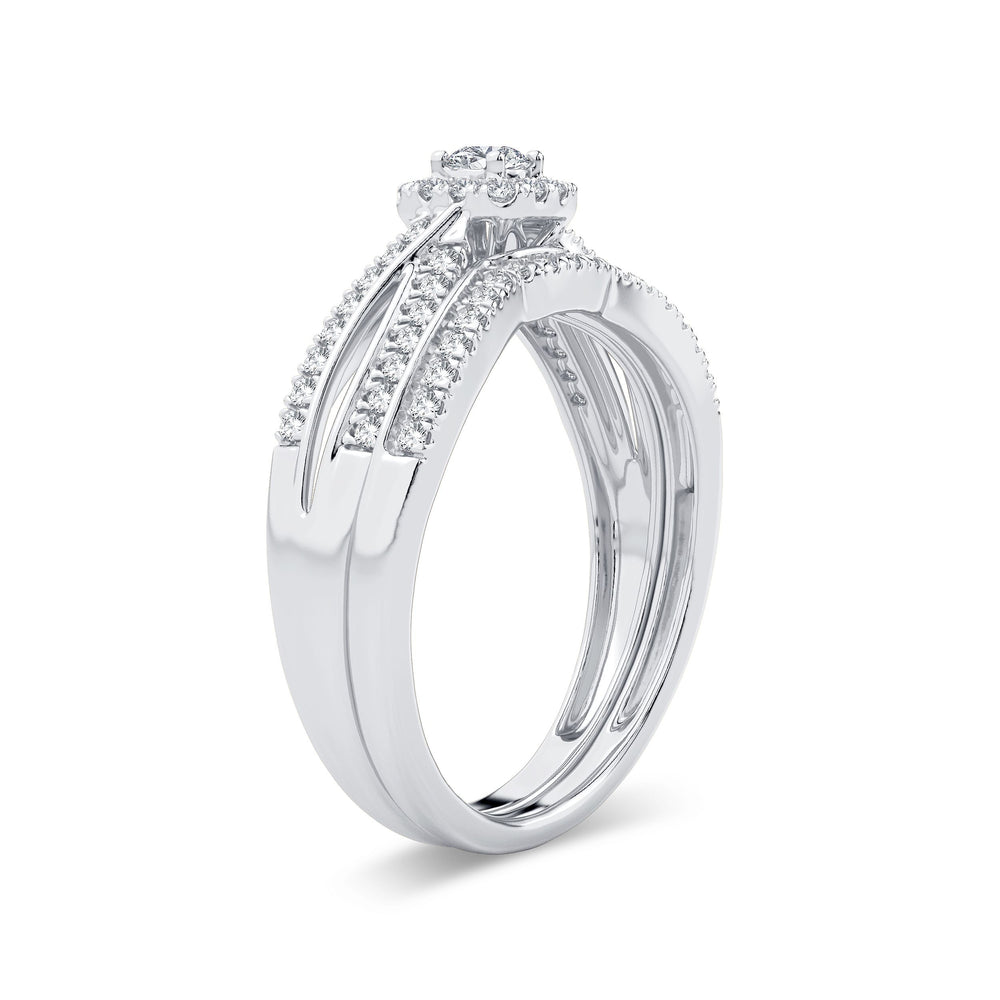 14k White Gold 0.33ct Lab Diamond Womens Engagement Ring