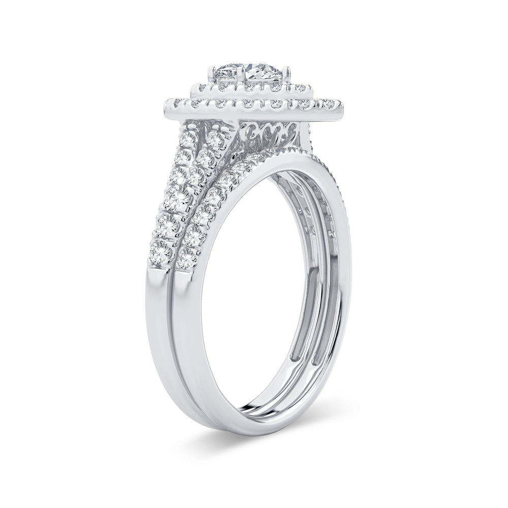 Luminous 14k White Gold 1CT Lab Diamond Bridal Ring
