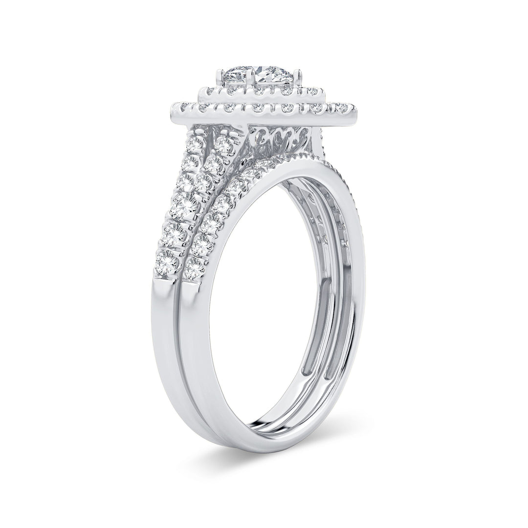 Luminous 14k White Gold 1CT Lab Diamond Bridal Ring