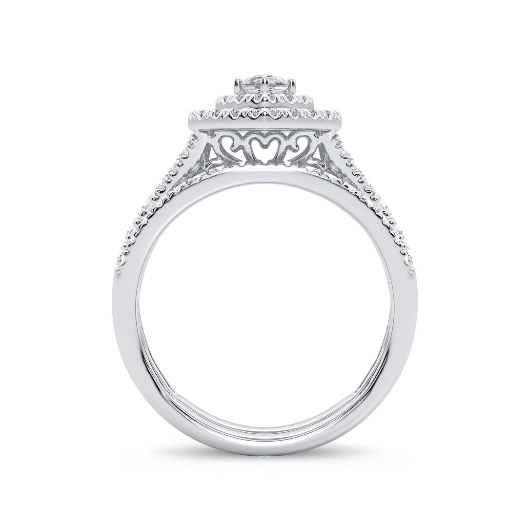 Luminous 14k White Gold 1CT Lab Diamond Bridal Ring