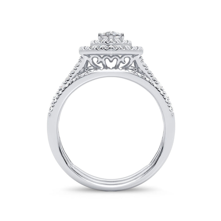 Luminous 14k White Gold 1CT Lab Diamond Bridal Ring
