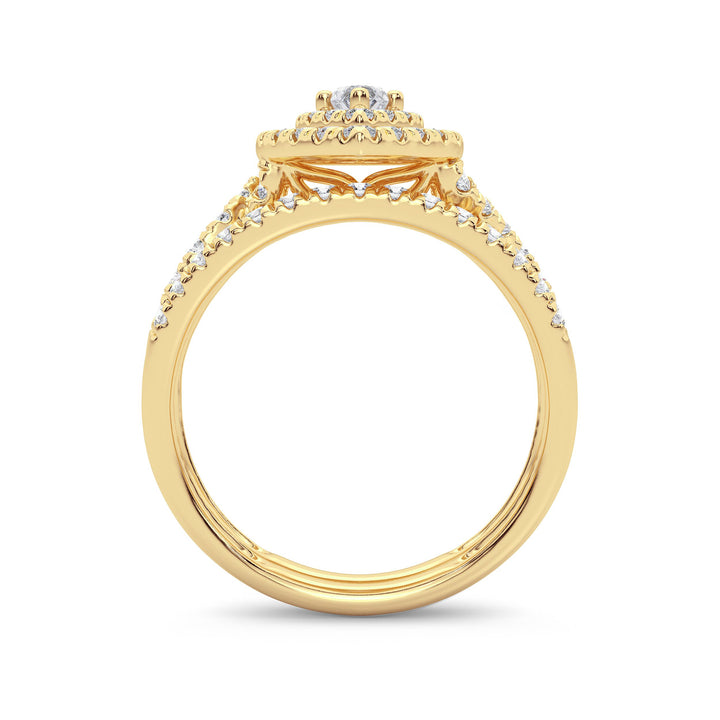 14k Yellow Gold 1CT Lab Diamond Womens Engagement Ring