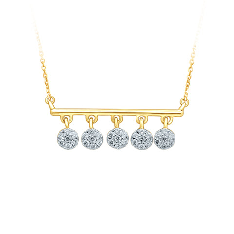 14K Yellow Gold Lab Diamond Pendant Necklace - 0.50CT Sparkle