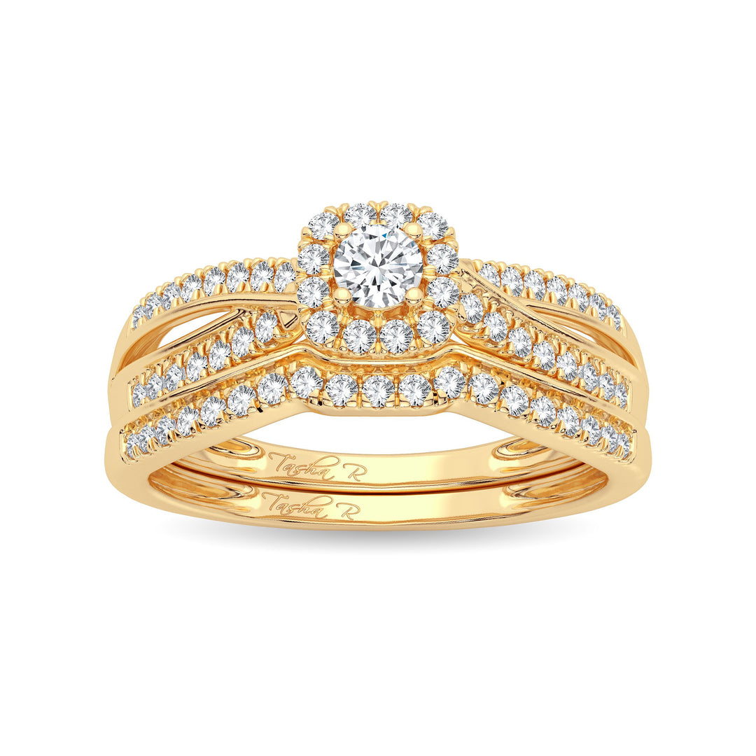 14K Yellow Gold Lab Diamond Bridal Ring - Timeless Elegance