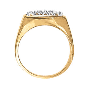 14K Gold Lab Diamond Mens Cluster Ring