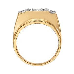 14K White Gold Lab Diamond Mens Cluster Ring