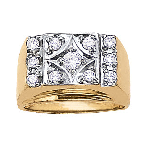 Platinum Diamond Cluster Mens Ring