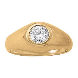 1ct Diamond 18K White Gold Mens Solitaire Ring