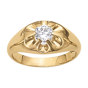 1ct Diamond 18K White Gold Mens Solitaire Ring