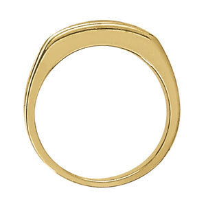14K Gold Lab Diamond Mens Channel Band Ring