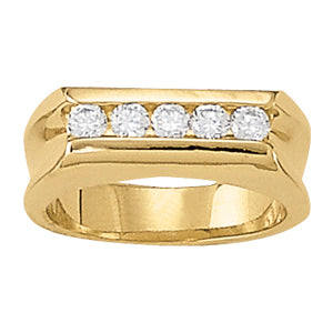 Mens Platinum Diamond Channel Band Ring