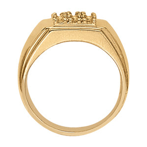 White Platinum 9-Diamond Mens Cluster Ring