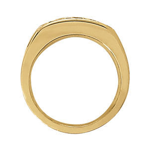 Mens 14K White Gold Diamond Channel Band Ring