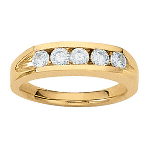 Mens 14K White Gold 1 CT Diamond Channel Ring