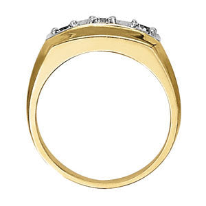14K White Gold Diamond 3-Stone Gents Ring