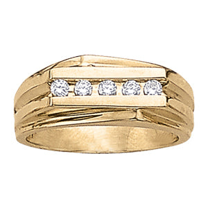Mens 18K White Gold Diamond Channel Band Ring