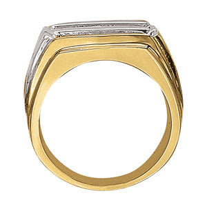 Mens 18K White Gold Diamond Channel Band Ring