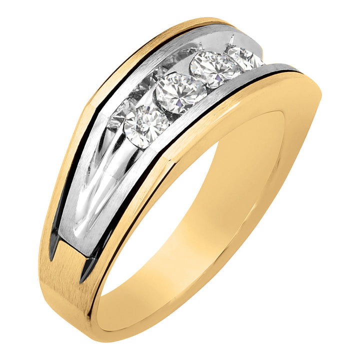18K White Gold Lab Diamond Mens Wedding Band